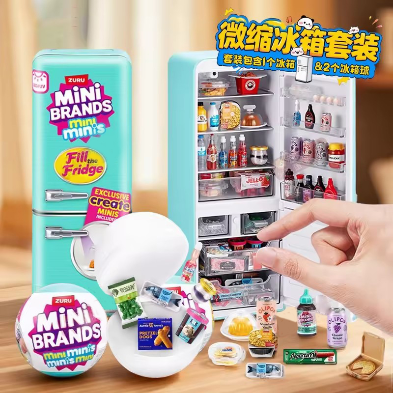 Miniature Baking Kitchen - LED Işıklı Mini Buzdolabı Oyuncak Seti