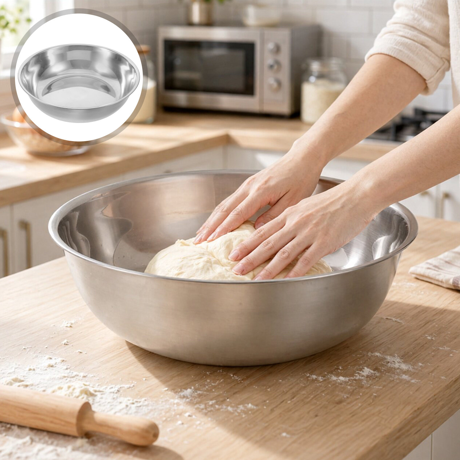 Kitchen Baking Bowls - 12.6 inç Paslanmaz Çelik Karıştırma Kabı