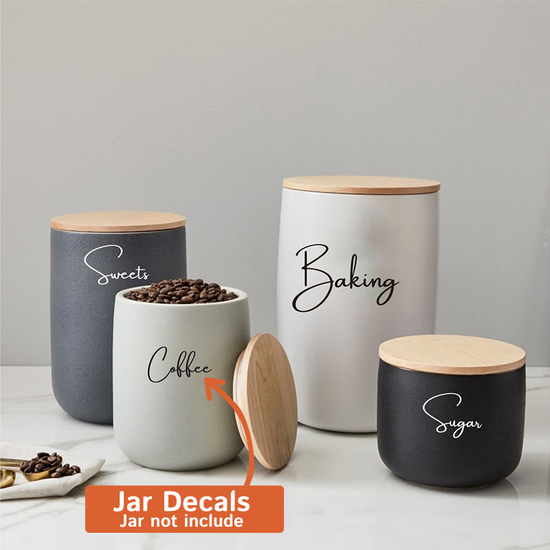 Kitchen Baking Canisters - Çıkartması Sadece 8 Adet Mutfak Organizasyon