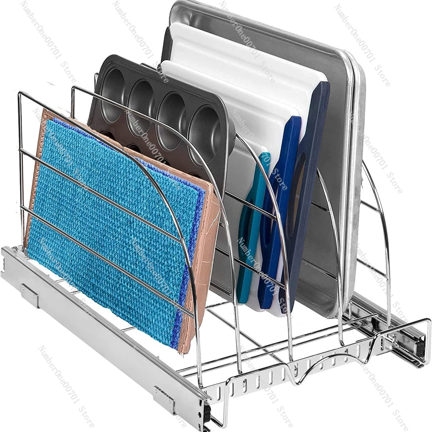 Kitchen Cabinet Baking Organizer - Fırın Tepsileri, Tabaklar, Kesme Tahtaları ve