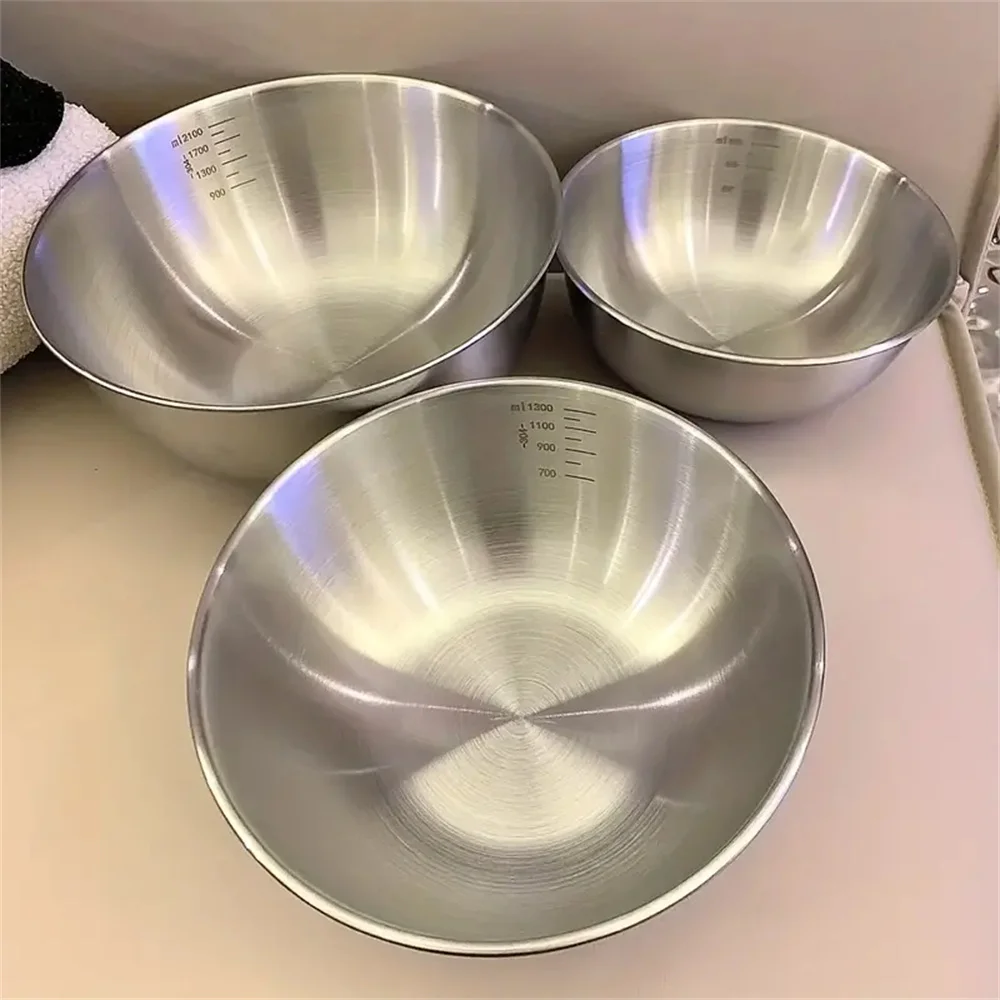 Baking Kitchen Set - 1-3 Paslanmaz Çelik Kase Seti Ölçekli,