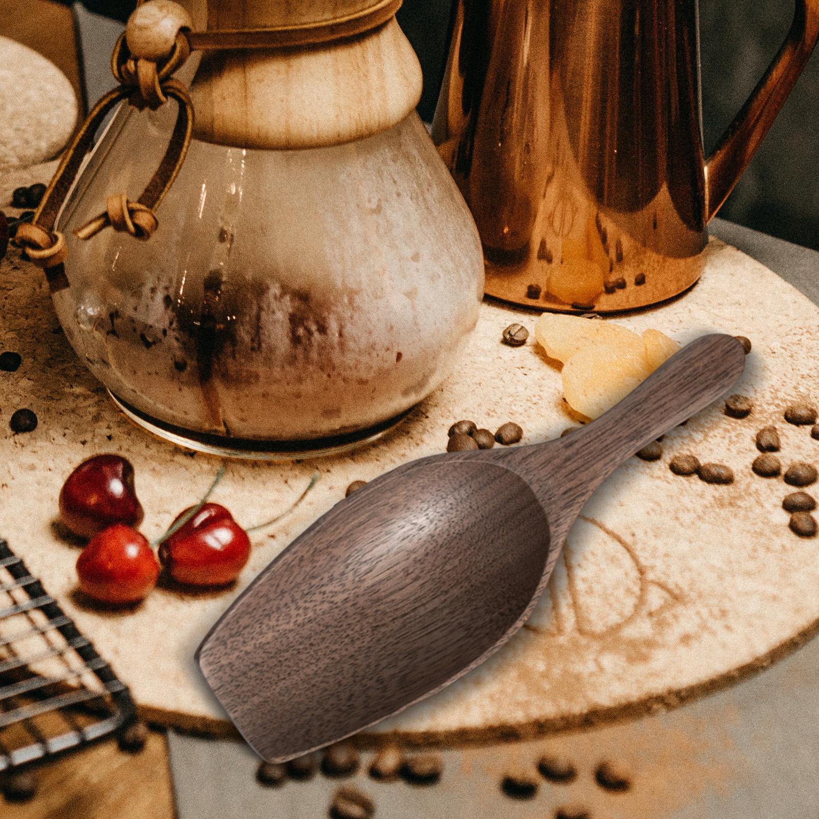 Kitchen Baking Canisters - Masif Ahşap Kahve Ölçü Kaşığı Küçük