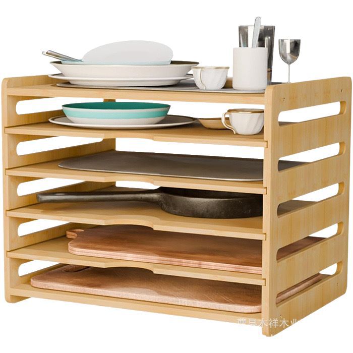 Kitchen Cabinet Baking Organizer - Masif ahşap mutfak saklama rafı dolabı