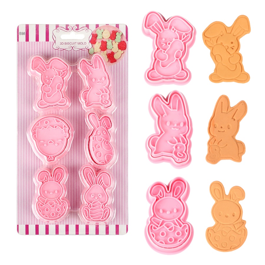 Baking Kitchen Set - 6 adet/takım paskalya tavşanı kurabiye kesiciler