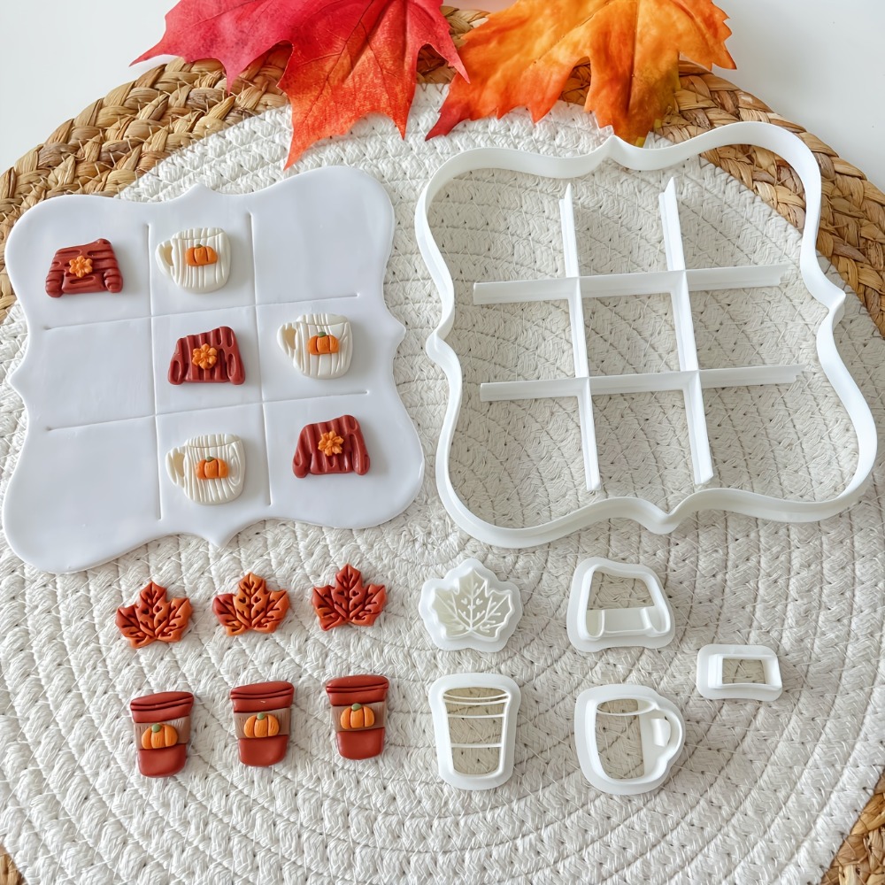 Cookie Cutter Set - 7 Parça Sonbahar Tic-Tac-Toe Kurabiye Kalıbı