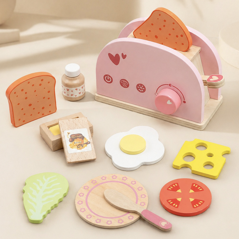 Kitchen And Baking Life - Ahşap Oyuncak Mutfak Seti Ekmek Pişirme