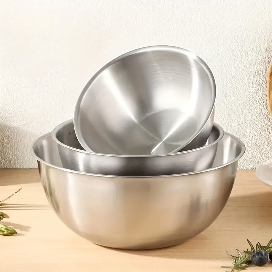 Baking Kitchen Set - 3'lü Paslanmaz Çelik Salata Kase Seti,