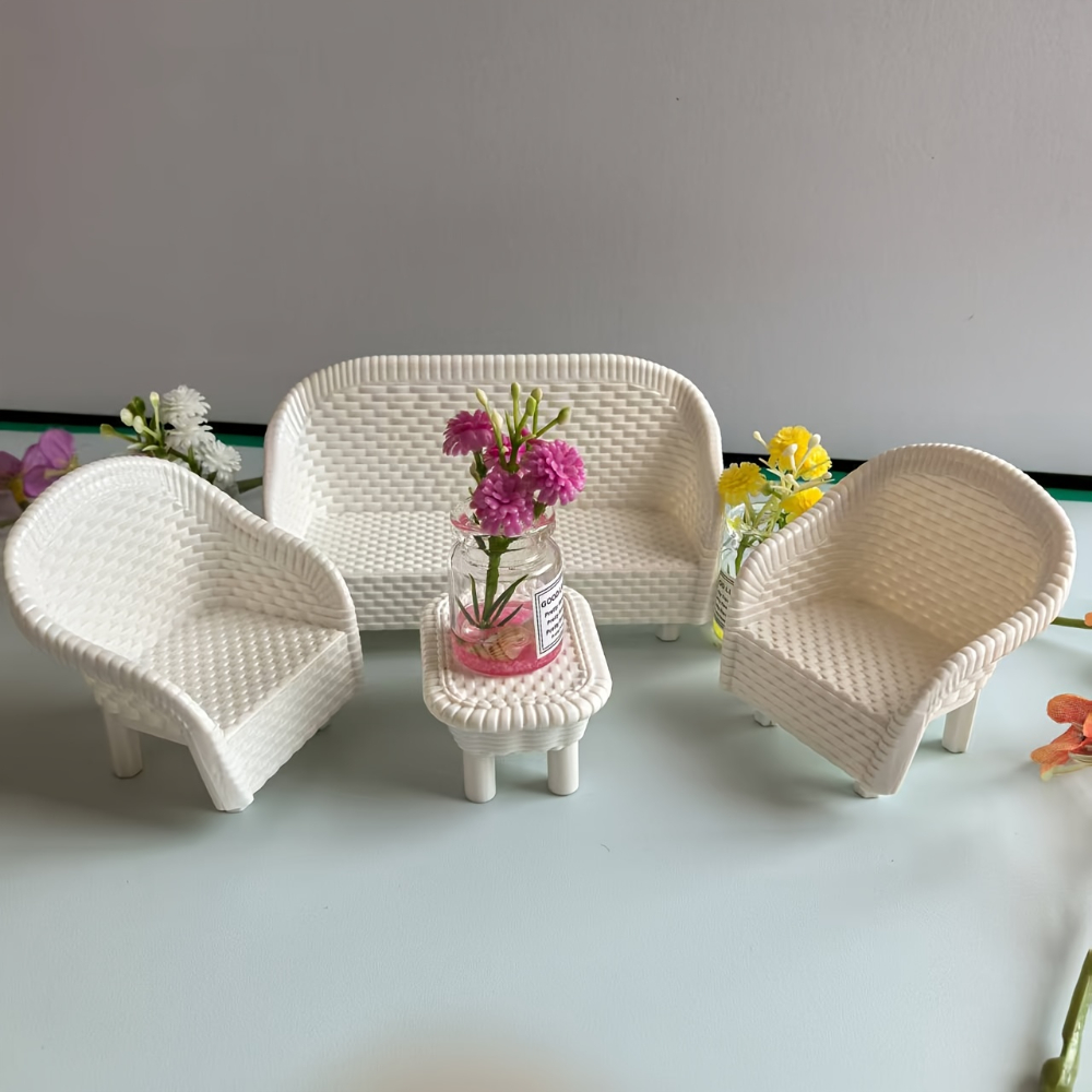 Kitchen Queen - 4 Mini Sehpa ve Sandalye Dekorasyon
