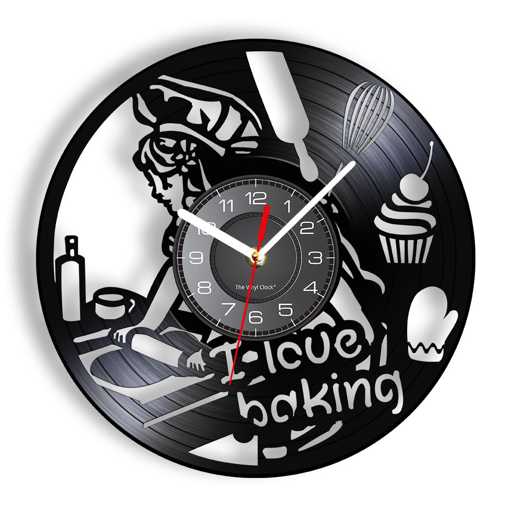 Kitchen And Baking Life - Fırınlama Temalı Vinil Plak Duvar Saati