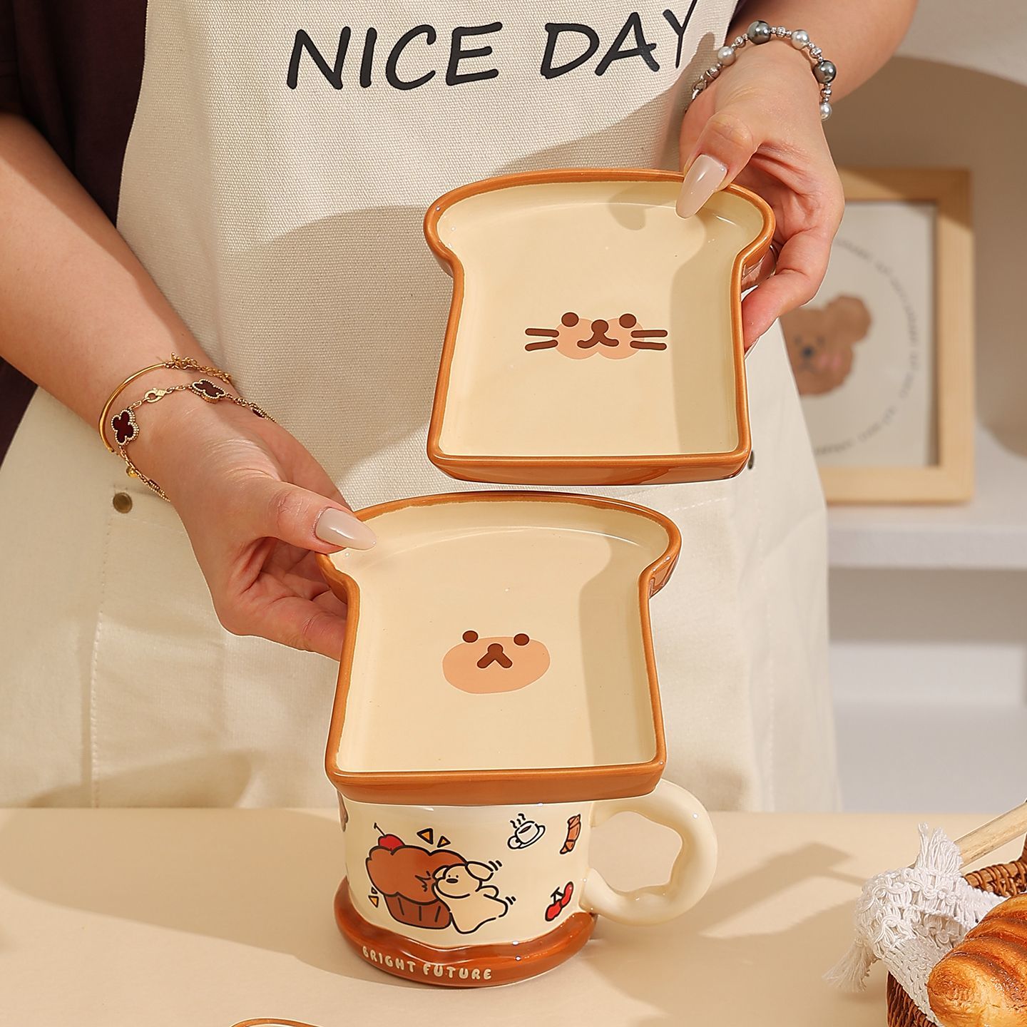 Sevimli Tost Ekmeği Şekilli Se - Kitchen Baking Dishes incelemesi ve fiyatı