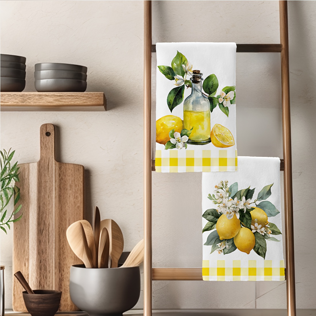 2'li Set, Limon Çiçek Desenli  - Kitchen And Baking Life incelemesi ve fiyatı