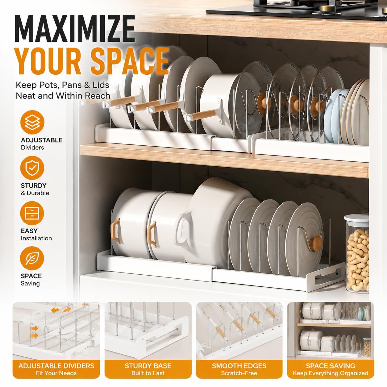ABS Genişletilebilir Tencere v - Kitchen Cabinet Baking Organizer incelemesi ve fiyatı