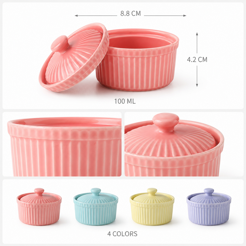 Seramik Kapaklı Ramekin Kase,  - Kitchen Baking Dishes incelemesi ve fiyatı