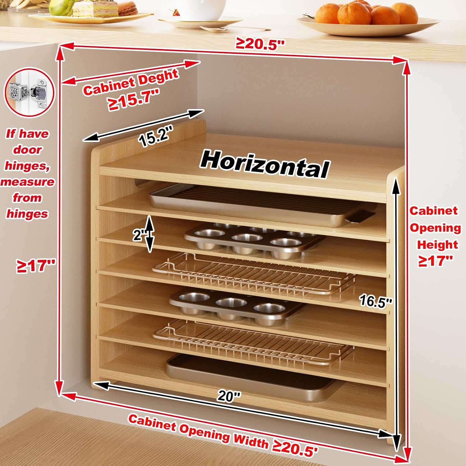 Ahşap Fırın Tepsisi Bölücü Düz - Kitchen Cabinet Baking Organizer incelemesi ve fiyatı
