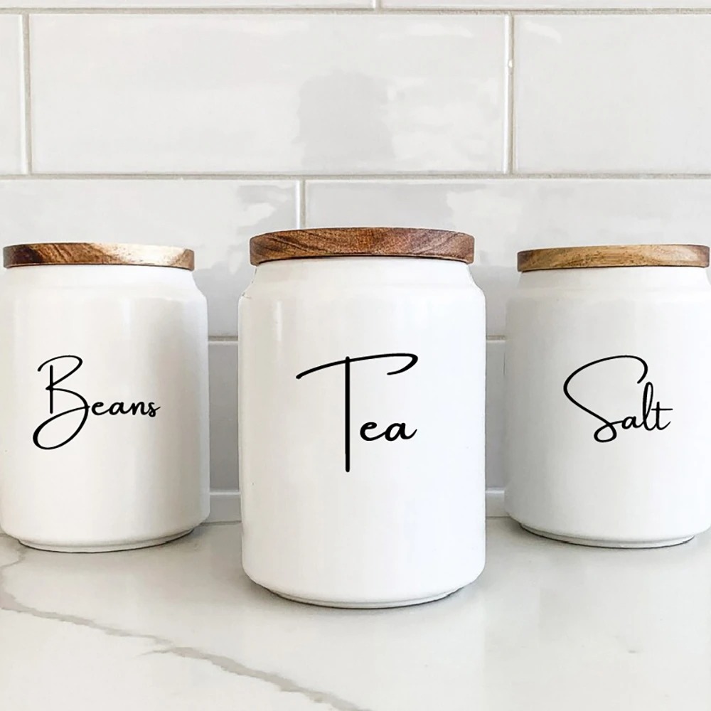 Mutfak Düzenleme Kavanoz Etike - Kitchen Baking Canisters incelemesi ve fiyatı