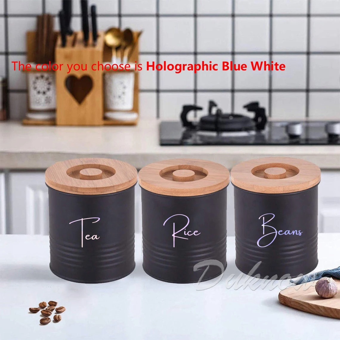 Mutfak Düzenleme Kavanoz Etike - Kitchen Baking Canisters incelemesi ve fiyatı