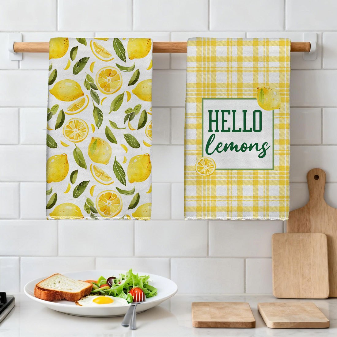 2 Adet, Sarı ve Beyaz Kareli S - Kitchen Baking Necessities incelemesi ve fiyatı