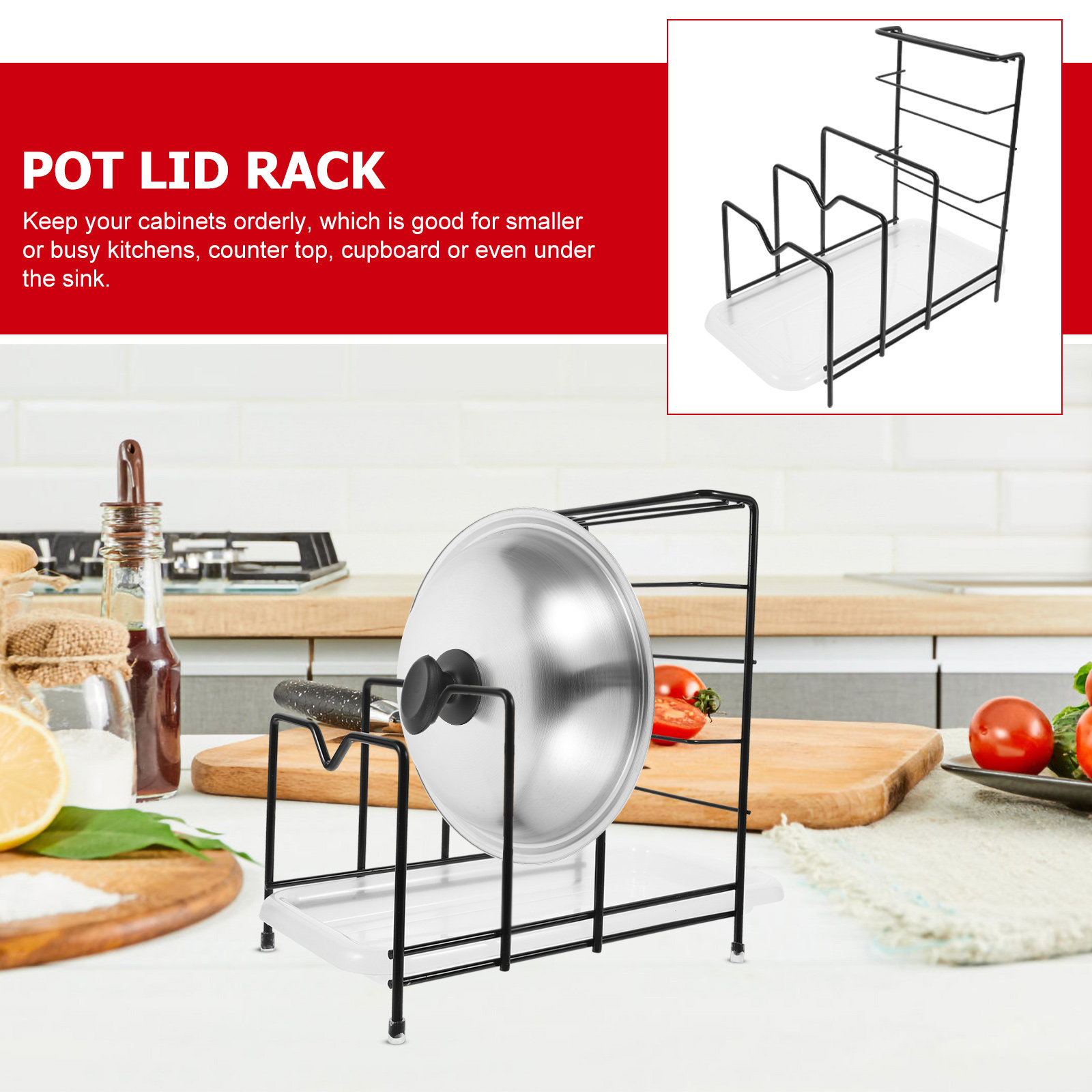 Tencere Kapakları için Kapak D - Kitchen Cabinet Baking Organizer incelemesi ve fiyatı