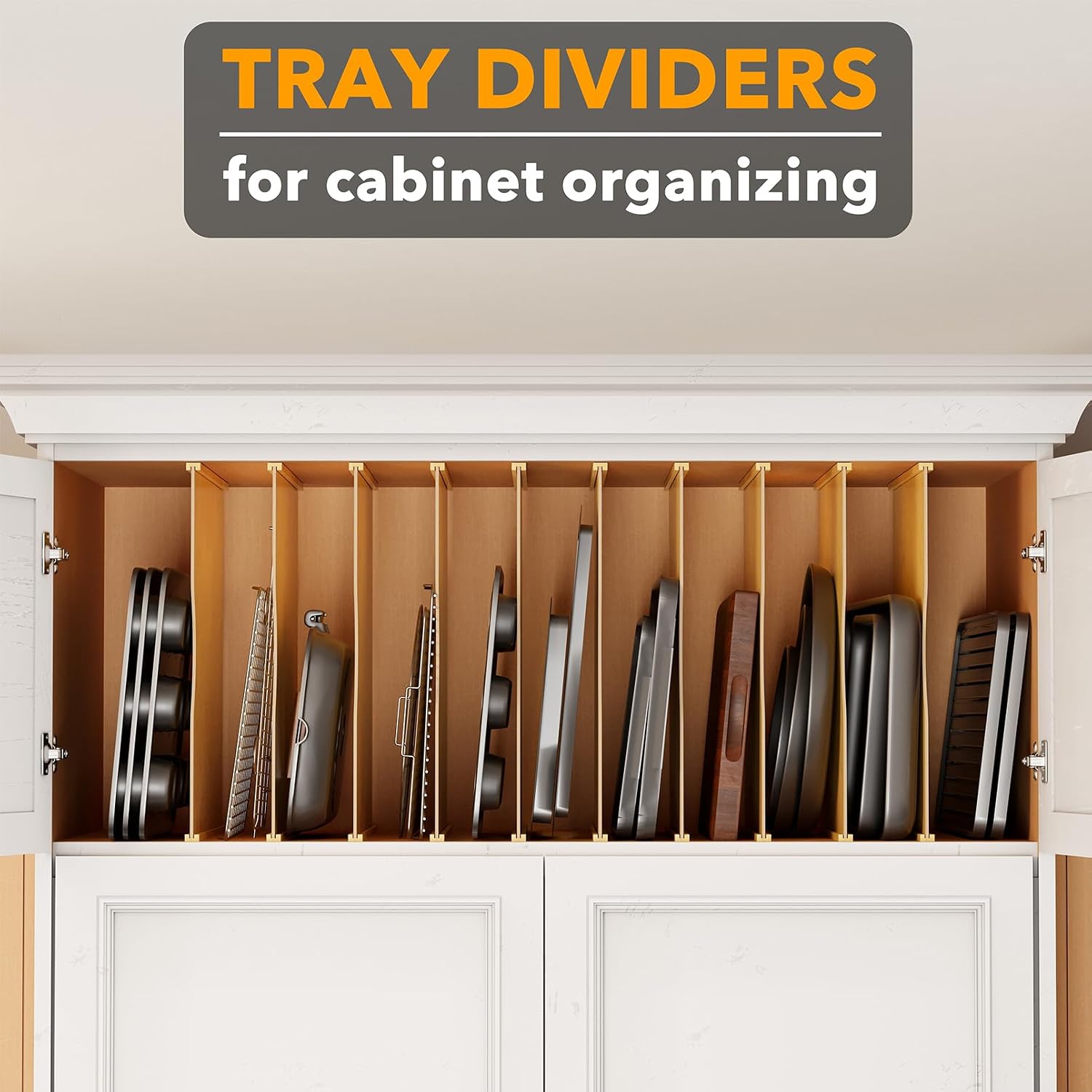 10'lu Paket Bambu Tepsi Bölücü - Kitchen Cabinet Baking Organizer incelemesi ve fiyatı
